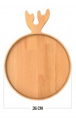 Ahşap Geyik Tabak 21cm - Kayın