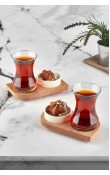 2 Kişilik Çay Seti - Ahşap Tabaklı