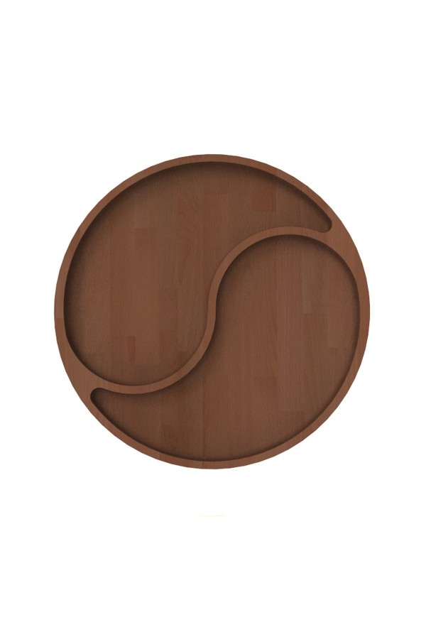 2 Bölmeli Ahşap Tabak 21cm - Venge