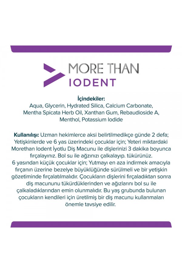 More Than Iodent Diş Macunu 100 gr