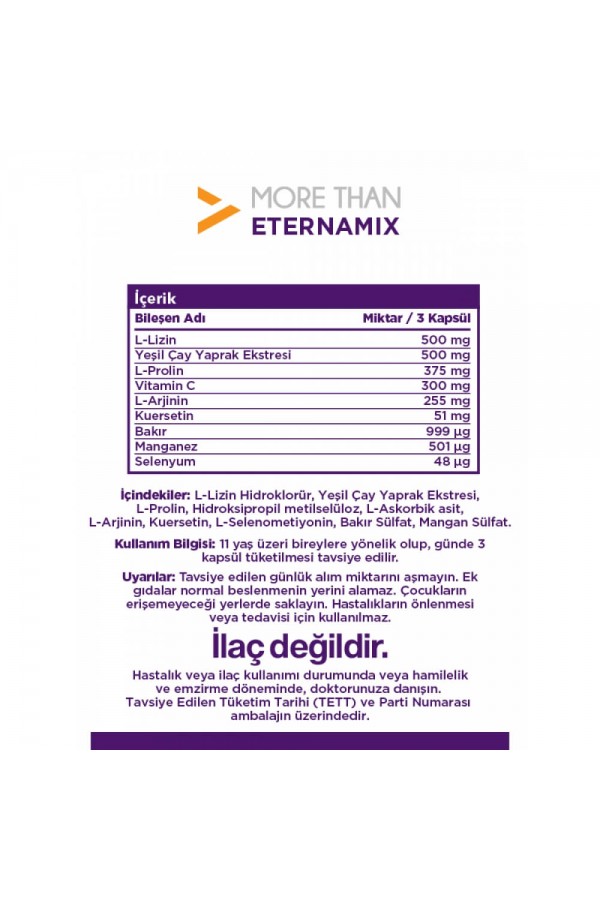 More Than Eternamix Yeşil Çay Ekstresi 60 Kapsül