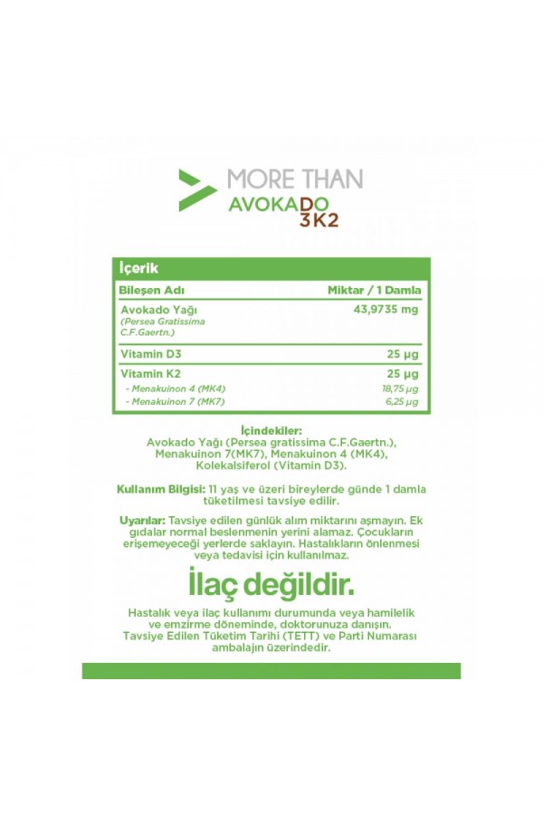 More Than Avokado D3K2 20 ml Damla