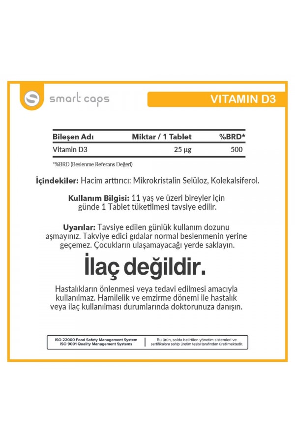 Smart Caps Vitamin D3 120 Tablet